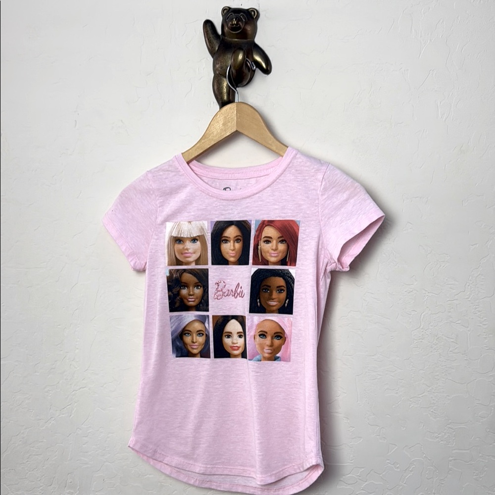 5 for $25🌈 Barbie Graphic T-Shirt pink girls size L 10-12